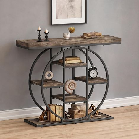 Console brun Rustique en mDF Acier 100 x 30 x 81,5 cm (1/5)