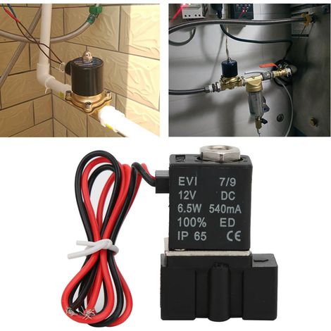 Électrovanne à action rapide en plastique, 12 V CC, 2 positions, 2 voies, pour air, eau et huile, G1/4 (1/5)