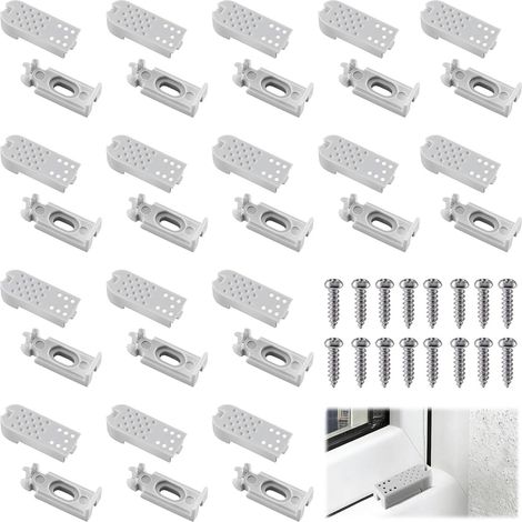 Jeux Pièces Supports de Serrage Plissés, Support pour Store Plissé avec Vis, Rechange Plissées Universel pour Supports Adhésifs et Plaques de Montage Adhésives (1/5)