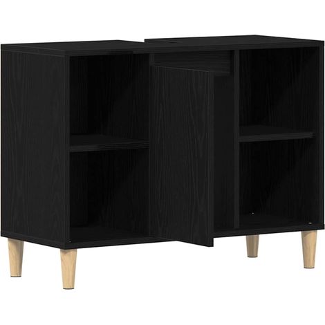 Meuble sous-évier Chêne noir 80x33x60 cm Bois d'ingénierie CFW503148 (1/5)