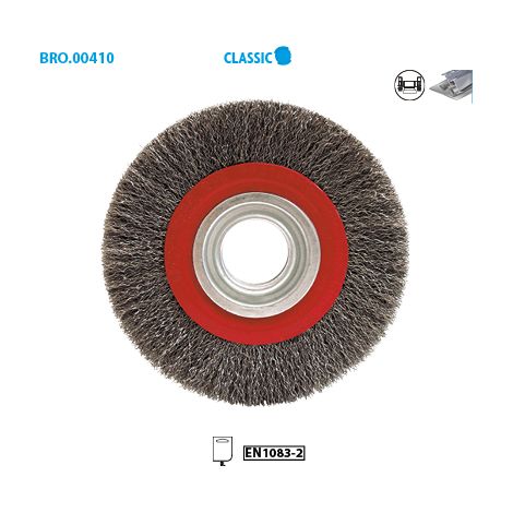 Leman – Brosse circulaire D150 pour ébavurage et nettoyage – Acier ondulé – Usage intensif – Livrée avec bagues d'adaptation