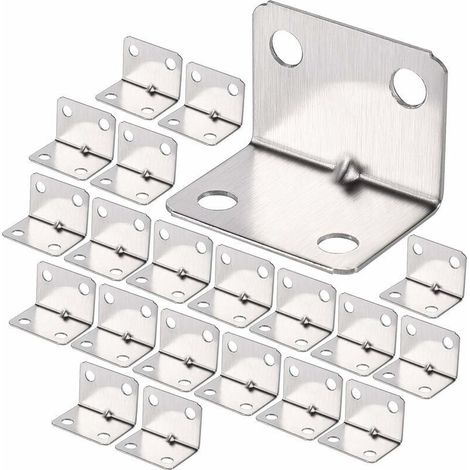 Equerre de Coin en Acier Inox, Équerre 90 Degrés Robuste, Équerre à Angle Droit, Petit Equerre de Fixation pour Bois, Support Angle Droit Brace pour Fixation Clôture Table Étagère(100Pcs),de DEBUNS (1/5)