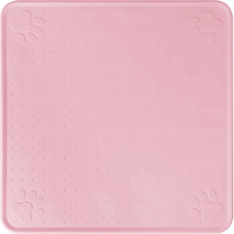 Filiyano-Tapis pour gamelle d'animaux, tapis pour gamelle de chat et de chien, tapis antidérapant, tapis pour gamelle de chien (33x33cm/Rose clair) (1/5)