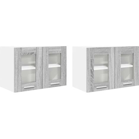 Armario colgante moderno con 2 puertas almacenamiento práctico 60 x 31 x 40 cm de madera contrachapada gris sonoma 020053268 (1/5)