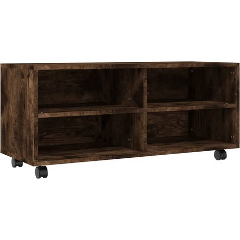 Maison Exclusive - TV-Schrank mit Rollen Räuchereiche 90x35x35 cm