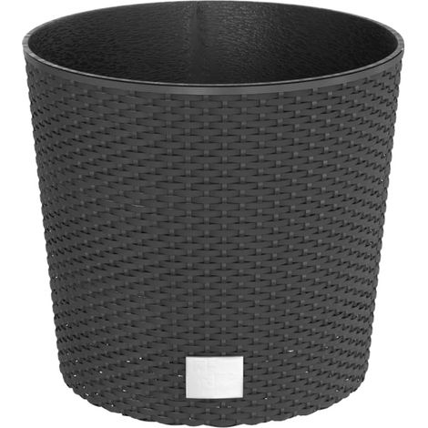 Fioriera rialzata per piante e fiori per terrazza giardino e interni rimovibile 15/15,3 L rattan PP antracite 020038600