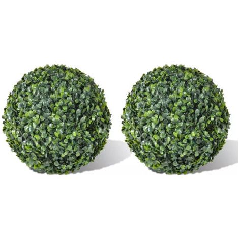 royaluxe-Boules de buis artificielles 35 cm – Lot de 2 – Résistantes aux intempéries et UV – Pour décoration intérieure et extérieure