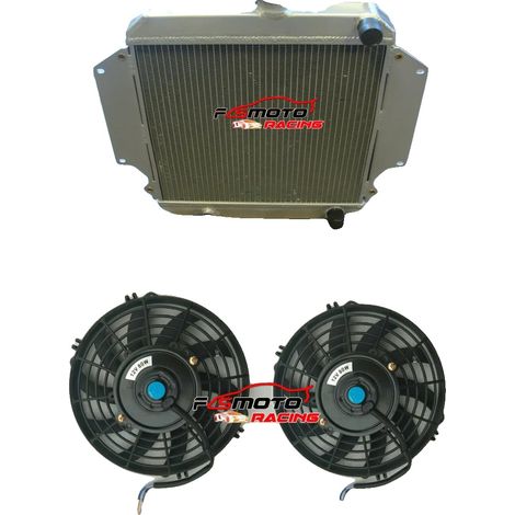Radiador, material aluminio, tamaño del núcleo: 350 mm x 386 mm x 34 mm, tamaño total: 469 mm x 515 mm x 74 mm, entrada/salida: 28 mm/28 mm, compatibilidad: Suzuki Sierra/Samurai 1981-1996 (1/5)