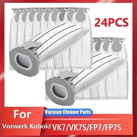 Lot de 24 sacs filtrants de rechange de qualité supérieure pour aspirateur Vorwerk Kobold VK7 FP7 (1/5)