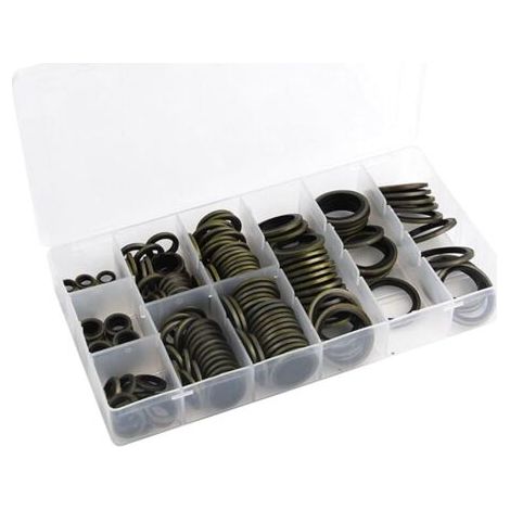 Lot de 150 joints d'étanchéité hydrauliques M6-M24 – Caoutchouc et métal – Résistance à la chaleur et à l'huile – Applications haute pression (1/3)