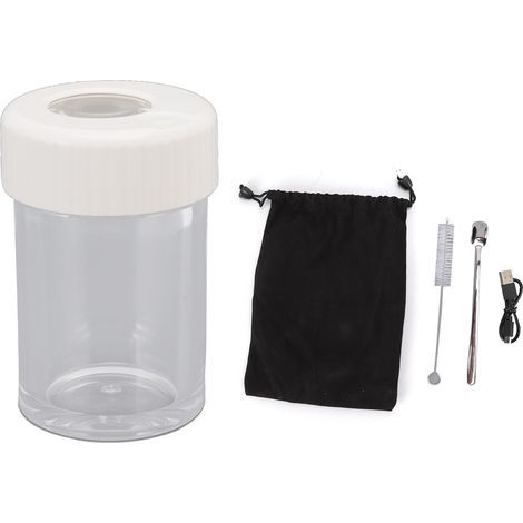 Pot de vision grossissant multifonction étanche avec lampe LED, bocal de rangement en verre blanc pour maison et voyage (1/5)