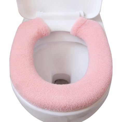MINKUROW WC-Sitzbezug Wärmer, WC-Sitzkissen, WC-Sitz, verdickter WC-Sitzbezug, universeller WC-Sitzbezug, WC-Sitzbezug, waschbar(Rosa) (1/5)