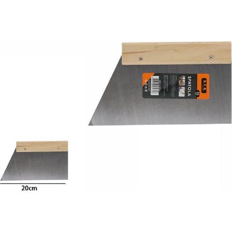 TrAdE Shop Traesio - Spatola Per Pareti Stecca Per Stucco In Acciaio Impugnatura In Legno 20cm 53275a -