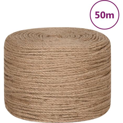 vidaXL Juteseil 50 m lang 6 mm dick