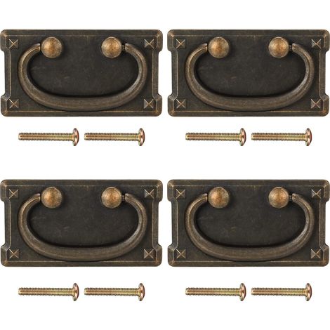 CCYKXA 4 Pieces Vintage Drawer Pulls, Antique Bronze Furniture Handles for Cupboard Doors, Drawer, Cabinet Decorative - 95x52 mm (1/5)