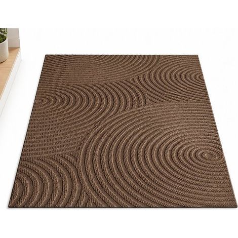 Paillasson antidérapant 45 x 75 cm, tapis d'entrée en caoutchouc pour intérieur et extérieur, retient saleté et humidité, marron (1/5)