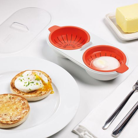 Orange Mold Egg Boiler Cup, Drain Egg Boiler, Double Cup Egg Boiler Egg Boiler Kitchen Gadget