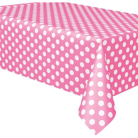 1PC (rose)Nappe toile Rectangulaire 137 x 183 cm à pois