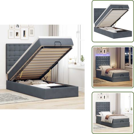 Stoccaggio sotto il letto - vidaXL Struttura Letto Pouf con Materassi 90x190 cm in Velluto - Coprimaterasso