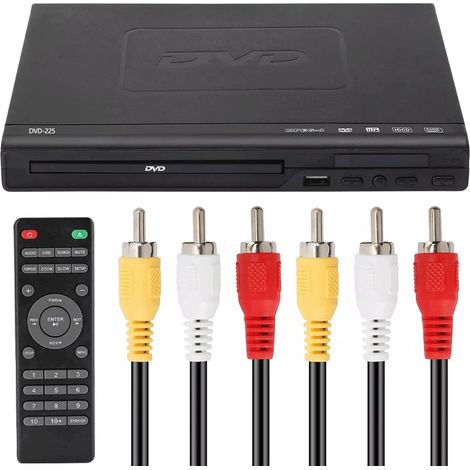 Lecteur DVD multifonction USB pour TV, lecteur EVD avec sortie AV, lecteur VCD, télécommande, prise UE (1/5)