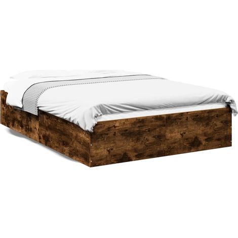 Bettgestell Eiche Rauch 120x190 cm aus Spanplatte