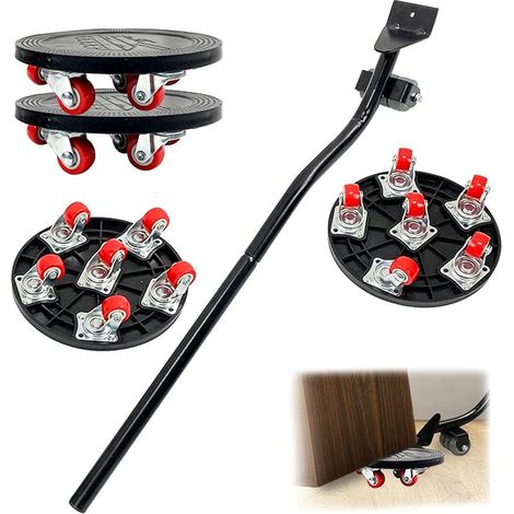 Kit Leve Meuble Lourd, Deplace Meuble avec roulettes, Deplace Meuble avec Roue Rotative à 360 Degrés et Leve Meuble, Capacité de Charge 400 Kg, pour DéPlacer des Meubles, RéFrigéRateur, Canapé (1/5)