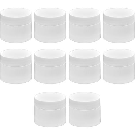 Lot 10 pots ronds crème 5g, contenants rechargeables, réutilisables, étanches, pour lotions et onguents, format voyage. (1/5)