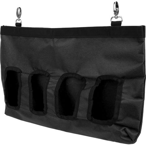 Sac à foin suspendu pour lapin grande capacité, 46 x 4 x 28 cm, noir.