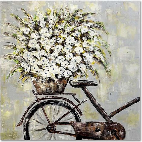 Tableau fleurs sur un vélo - 40 x 40 cm (1/5)