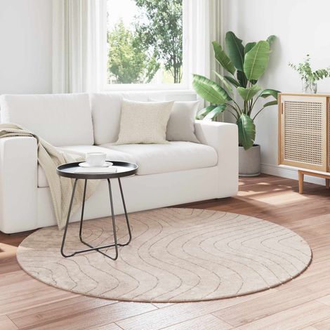 Bereichsteppiche Rund PALMERAS Beige Ø 120 CM Polyester