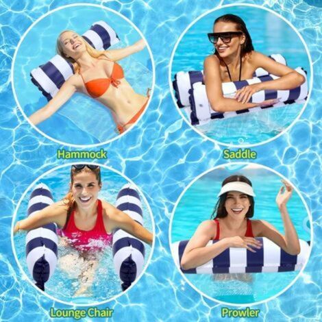 matelas gonflables pour piscine – 120 x 70 cm – PVC durable– Utilisation comme hamac ou chaise longue-bleu (1/3)