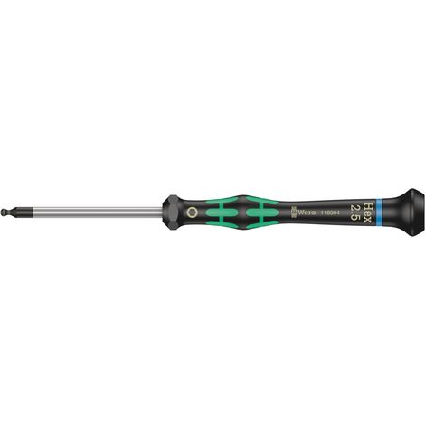 WERA Elektronik-Schraubendreher Innensechskant mit Kugelkopf 2,5mm (1/5)