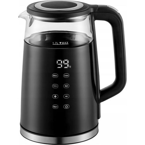 Bouilloire Électrique 1,7L avec Écran Tactile 2200W en Verre et Inox 4 Programmes, Température Réglable 40-100°C Maintien au Chaud (1/5)