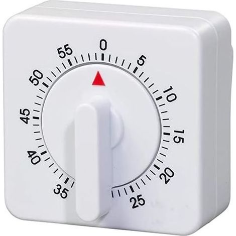 Kleiner mechanischer Timer mit quadratischem Pendel, 60 Minuten/1 Stunde, tragbar, keine Batterie für die Rotationssteuerung erforderlich (1/5)