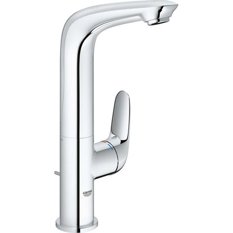 Grohe – Mitigeur de lavabo 23718003 chromé – Taille L – Bec rotatif 360° – Mousseur EcoJoy 5,7 l/min – Fixation monotrou avec garniture de vidage (1/10)