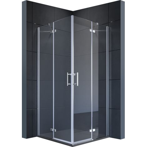 SONNI Duschkabine Duschabtrennung NANO Glas Duschwand Scharniertür Eckeinstieg Dusche 100x100cm (1/5)