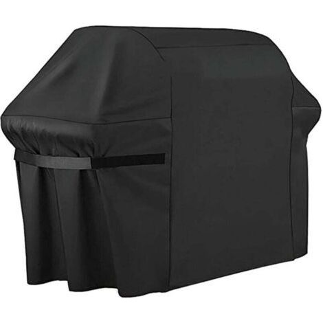 1 pc Gas Grill Cover, Weather Resistant, Oxford Fabric, Tear-Resistant, 190 x 71 x 117 cm, Black (1/4)