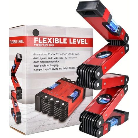 Niveau Pliable Multifonction 28 Pouces – Outil de Menuiserie Multi-Angles pour Nivellement Précis, Gain de Temps (1/5)