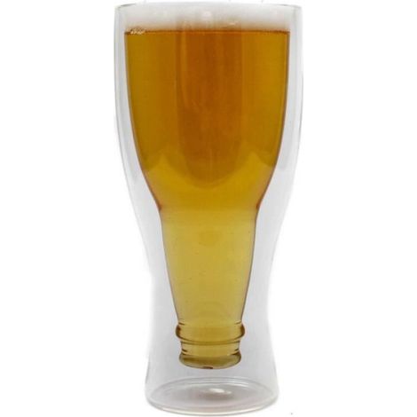 Verre À Bière - Double Vitrage Isolant - Verre Soufflé À La Bouche - Pour Bière Fraîche - 2 Pièces (1/4)
