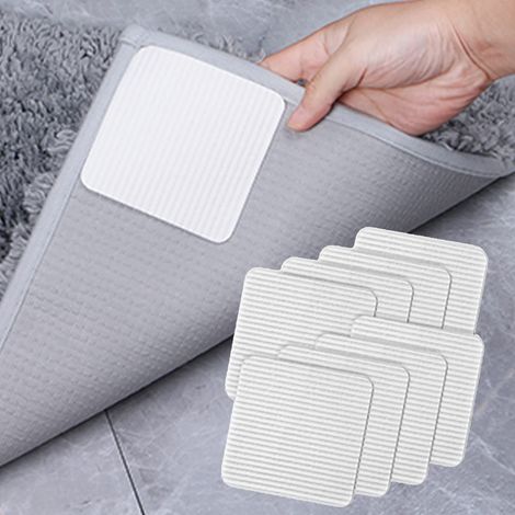 Tapis antidérapant avec technologie sous vide, tapis auto-adhésif découpable pour parquets et carrelages, 8 pièces, 10 x 10 cm.