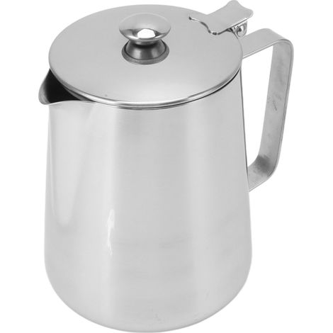 Milchaufschäumer aus Edelstahl, Milchbecher mit Deckel (1/5)
