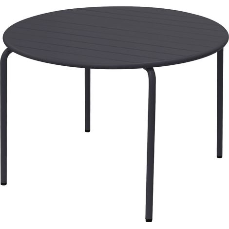 Table de jardin ronde 110x74 cm en métal gris - BACA