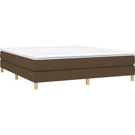 Cadre de lit à ressorts marron foncé 180x200 cm tissu vidaXL (1/5)