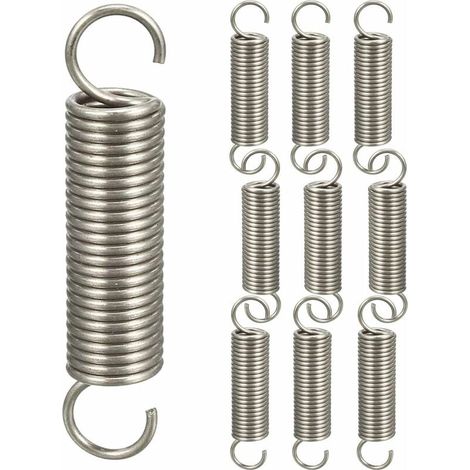 10 molle a doppio gancio, molle di tensione, molle di compressione, assortimento di molle a gancio, 1,21145 mm (1/2)