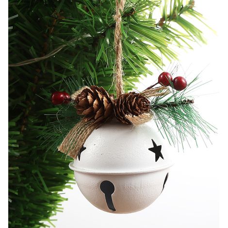 GARRYFIZH Cloche de Noël décorative, en fer, blanche.