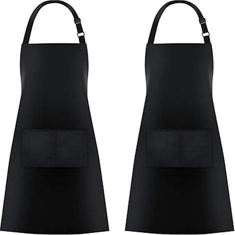 Set aus 2 Küchenschürzen mit je 2 Taschen für Damen und Herren. (1/5)