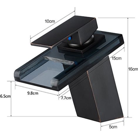Mitigeur de lavabo chromé pour salle de bain, robinet mélangeur eau chaude et froide, installation universelle cuisine et salle de bain (1/2)