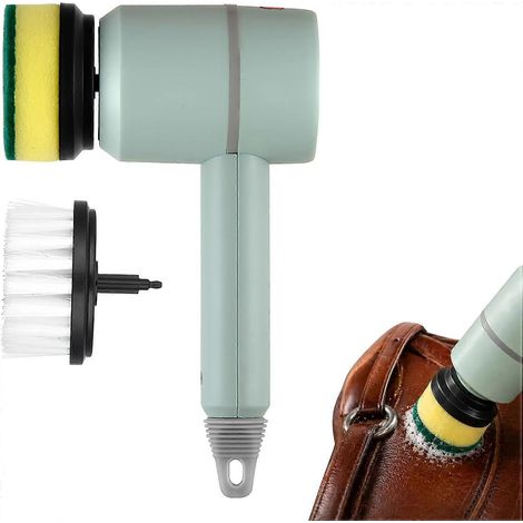 Polisseuse de selle sans fil, brosse rotative électrique rechargeable USB, têtes interchangeables, équipement équestre multi-usage vert (1/5)