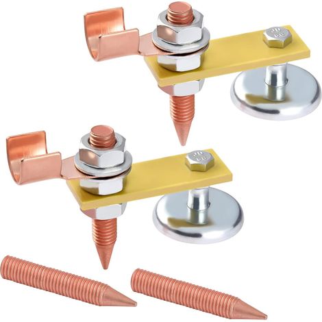 Pinces de mise à la terre magnétiques pour soudage (lot de 2) – Tête magnétique puissante pour soudage, accessoires de soudage (1/5)