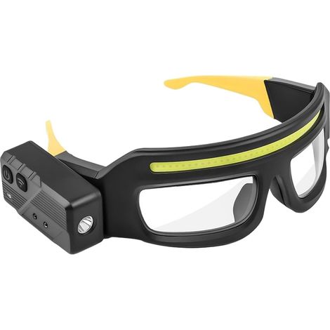 Lampe frontale à LED avec détecteur de mouvement, rechargeable USB-C, double mode, lumière XTE COB, étanchéité IPX4, légère, 98 g, pour course à pied, camping, randonnée, jaune